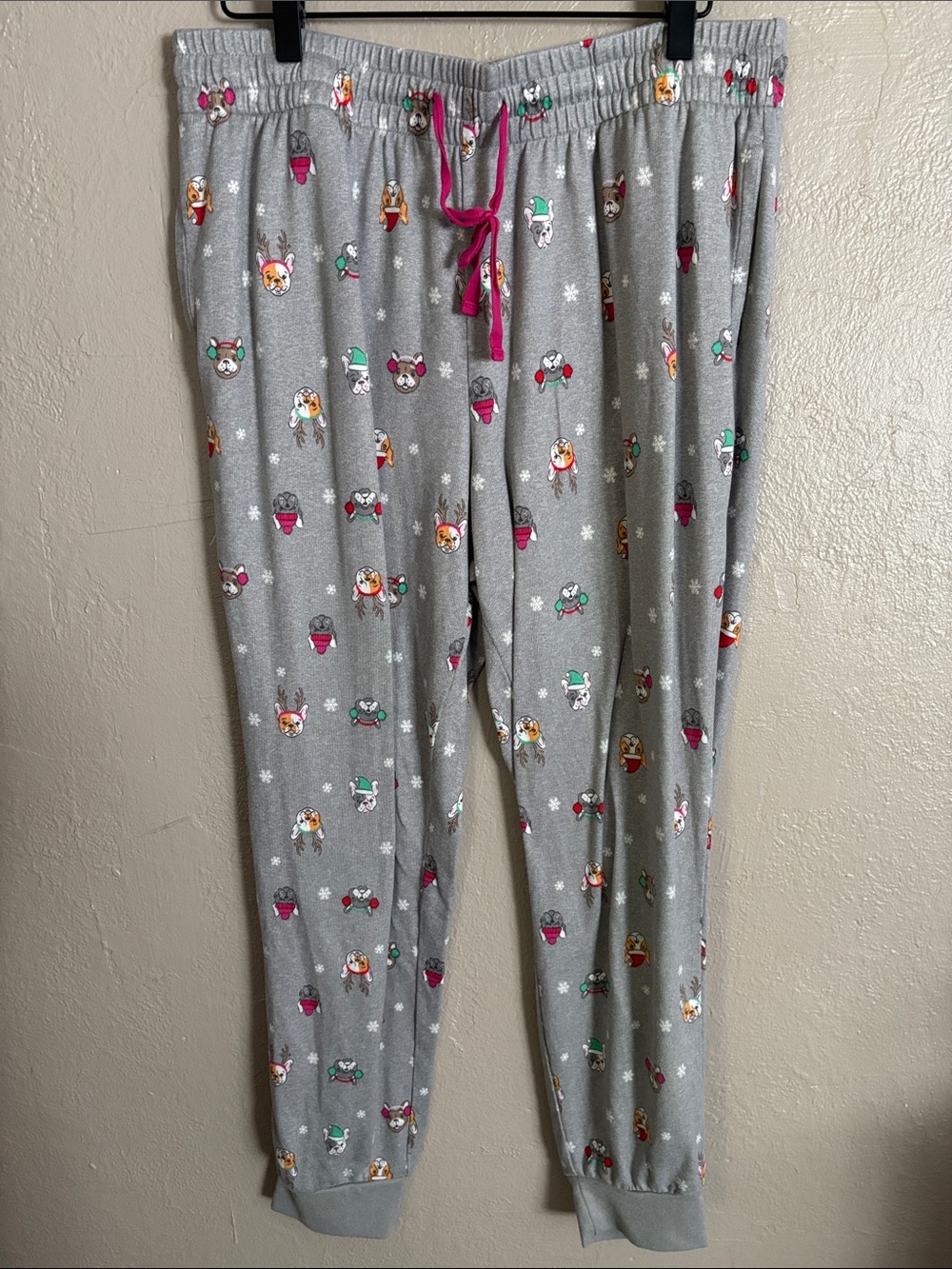 Sleep Chic Winter Christmas Dog Pajama Pants Women’s Large